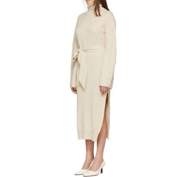 NWOT Nanushka Canaan Sweater Off-White Wool Cashmere Blend Knit Mock Neck Dress - Picture 2 of 13